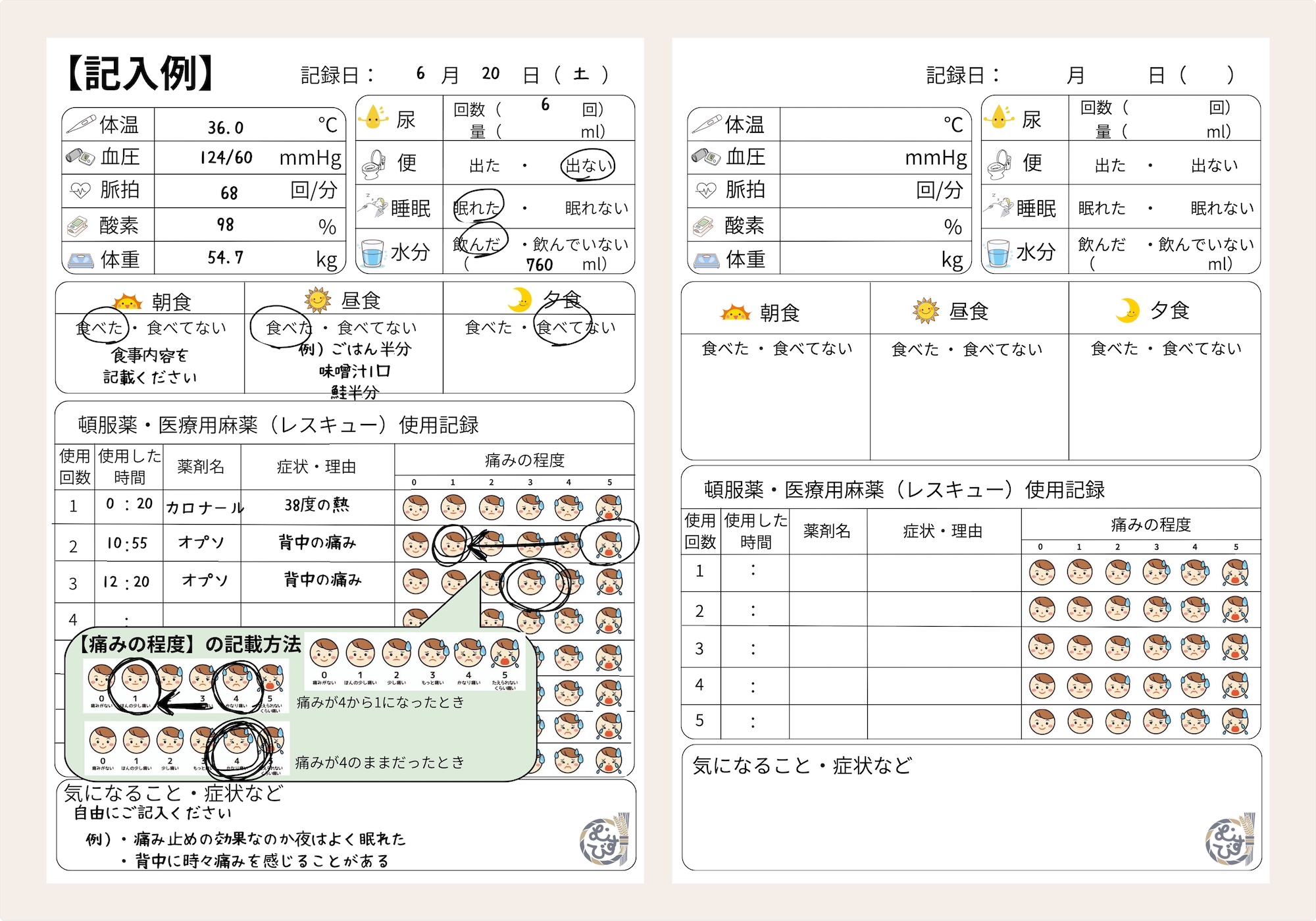 療養・看病ノート